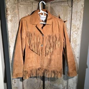 Suede fringed coat